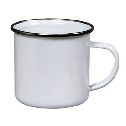 белая металлическая чашка под сублимационную печать